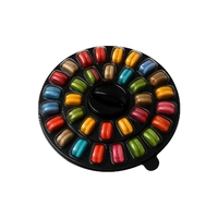 Macaron Pet Box With Black Base With Handle - Holds 33 Pc9S