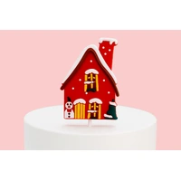 6PCS Christmas House Toppers Iconic Cake Art