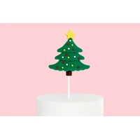 6PCS Classic Christmas Tree Toppers Iconic Cake Art
