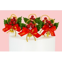 6PCS Holly Wreath Toppers Iconic Cake Art