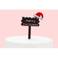 6PCS Merry Christmas Sign Toppers Iconic Cake Art