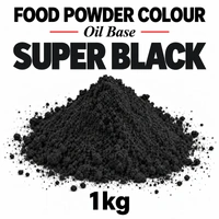 Super Black - LAKE BLACK PN - Oil Base Powder Colour 1kg - Iconic Cake Art