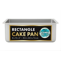 8 Inch x 12 Inch Rectangle 3 Inch Deep Cake Pan Iconic Cake Art