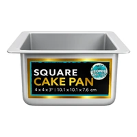 4 Inch x 4 Inch Square 3 Inch Deep Cake Pan Iconic Cake Art