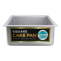 8 Inch x 8 Inch Square 3 Inch Deep Cake Pan Iconic Cake Art