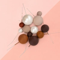 Taupe Mix Ball Toppers (12 Pack) - Iconic Cake Art