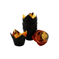 25 Pack Black Tulip Baking Cups Iconic Cake Art