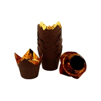 25 Pack Brown Tulip Baking Cups Iconic Cake Art