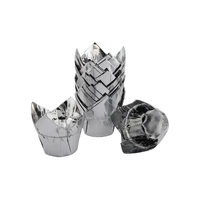 25 Pack Silver Foil Tulip Baking Cups Iconic Cake Art