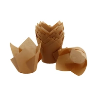 25 Pack Light Brown Greaseproof Tulip Baking Cups Iconic Cake Art