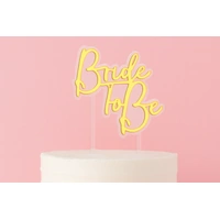 Gold Bride to Be Topper Iconic Cake Art