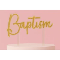 Gold Baptism Topper Iconic Cake Art