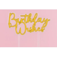 Gold Birthday Wishes Topper Iconic Cake Art