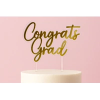 Gold Congrats Grad Topper Iconic Cake Art