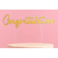 Gold Congratulations Topper Iconic Cake Art