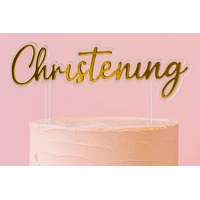 Gold Christening Topper Iconic Cake Art