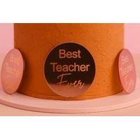 6 PCS Rose Gold Best Teacher Toppers Iconic Cake Art