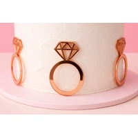 6 PCS Rose Gold Ring Toppers Iconic Cake Art