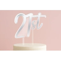 Silver 21st Birthday Topper Iconic Cake Art