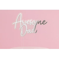Silver Awesome Dad Topper Iconic Cake Art