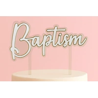 Silver Baptism Topper Iconic Cake Art