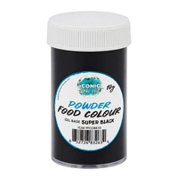 Super Black Oil Base Powdered Colour - 10G - Iconic Cake Art