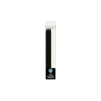 Tall Black and White Candles 12cm - 12pc Iconic Cake Art