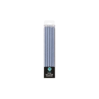 Tall Pearl Blue Candles 12cm - 12pc Iconic Cake Art