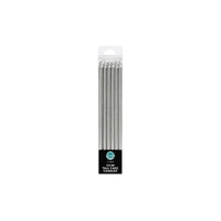 Tall Silver Candles 12cm - 12pc Iconic Cake Art