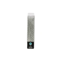 Tall Silver Spiral Candles 12cm - 12pc Iconic Cake Art