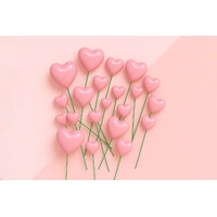 Light Pink Gloss Heart Toppers 20pcs