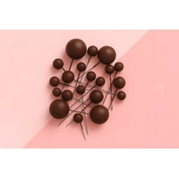Mocha Brown Matte Ball Toppers 20pcs