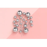 Metallic Silver Ball Topper 20Pcs