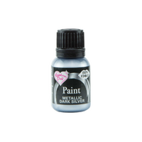 Metallic Food Paint - Dark Silver - Rainbow Dust