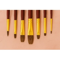 Premium Paint Brush Set 012 Flat 3 6 10 Bright 7 10 Wash 16 (7 Pony Hairbrushes)