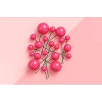 Pink Pearl Ball Toppers 20pcs