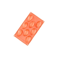 8 Cavity - Textured Oval Silicone Chocolate Mold - R-048