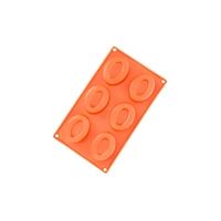 6 Cavity - Oval Savarin Silicone Chocolate Mold - R-049