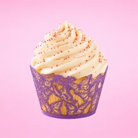 Butterfly Cake Wraps - Purple - Cake Decorating Tools - Pack Of 12 Wraps.