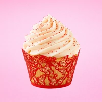 Butterfly Cake Wraps - Red - Cake Decorating Tools - Pack Of 12 Wraps.
