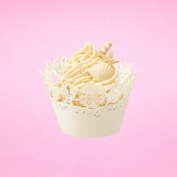 Ivory Shells Cake Wraps - Cake Decorating Tools - 12 Pack