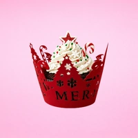 Christmas Cake Wraps - Red - Cake Decorating Tools - Pack Of 12 Wraps.