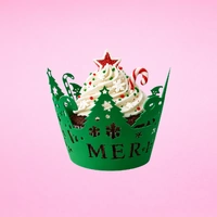 Christmas Cake Wraps - Green - Cake Decorating Tools - Pack Of 12 Wraps.