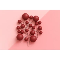 Red Matte Ball Toppers 20pcs