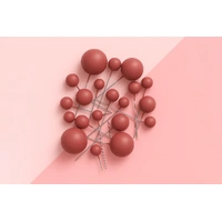 Rose Pink Matte Ball Toppers 20pcs