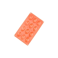 12 Cavity - Textured Oval Silicone Chocolate Mold - Rs-048