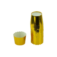 25 Pieces Gold Scalloped Foil Baking Cups - Muffin Cupcake Cases 