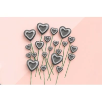 Silver Gloss Heart Toppers 20pcs