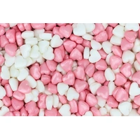 1kg Pink and White Mini Heart Sprinkles