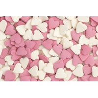 1kg Pink White Hearts Sprinkles